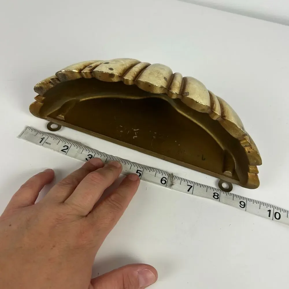 Vintage SyroCo Inc. MCM Gold Wall Basket Victorian Decor USA 4245